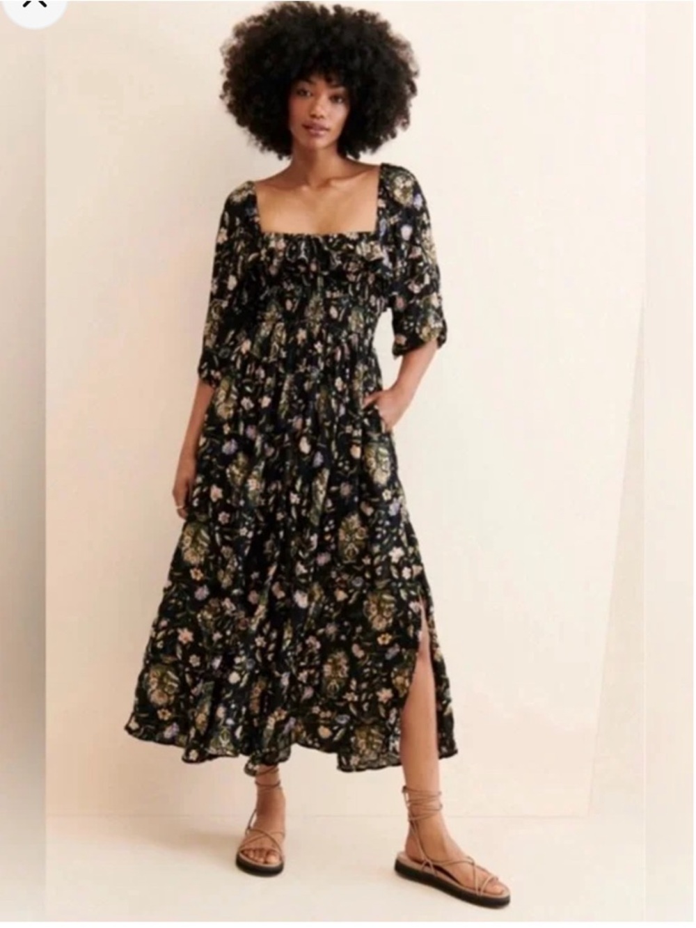 Free People Printed Oasis Dress in Black
